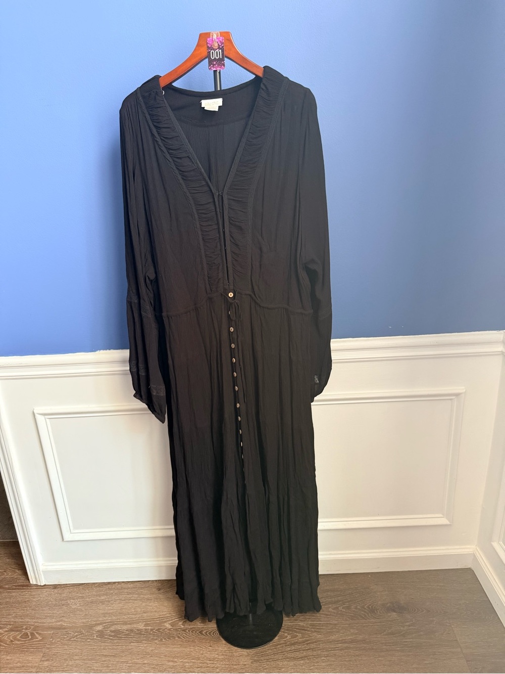 City Chic Black Maxi Button-Front Dress